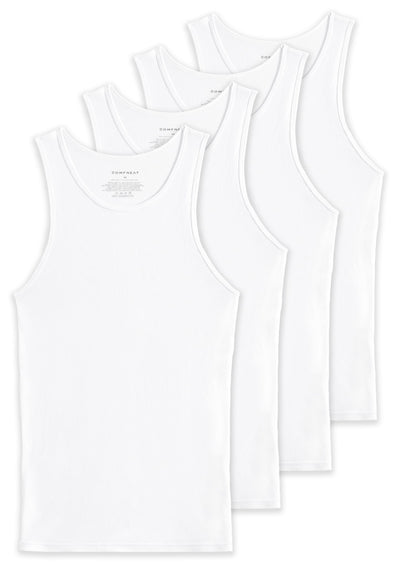 Comfneat Men's 4-Pack Big & Tall Undershirts Ribbed Cotton Tank Tops